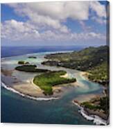 Stunning Aerial View Fo The Muri Beach And Lagoon, A Famous Vaca Canvas Print