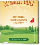 Summer Golf Tournament Poster Canvas Print