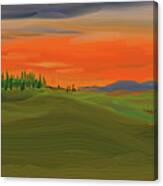 Summer Sunset Painting Canvas Print