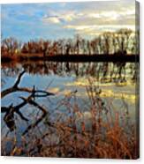 Sundown Approaching At The Beaver Pond Canvas Print