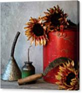 Sunflowers And Tools 3 Canvas Print