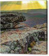 Sunrays Over Arkansas Ozark National Forest From White Rock Mountain Canvas Print