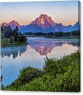 Sunrise At Oxbow Bend Canvas Print