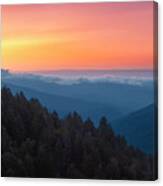 Sunrise At The Great Smokey Mountains Canvas Print