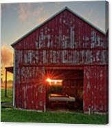 Sunrise At The Veum Tobacco Shed Near Stoughton Wisconsin Canvas Print