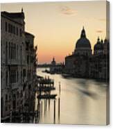 Sunrise From The Accademia Bridge, Venice, Italy Canvas Print