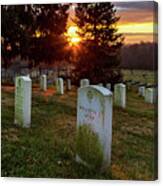 Sunrise Over Soldiers' National Cemetery Gettysburg Canvas Print