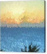 Sunrise Over Water Abstract Canvas Print