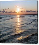 Sunset And Waves, Pensacola Pass Canvas Print