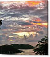 Sunset At Charlotte Amalie, St. Thomas Usvi Canvas Print