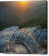 Sunset At Linville Gorge Hawksbill Mountain North Carolina Canvas Print