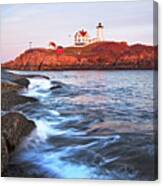 Sunset At Nubble Light Canvas Print