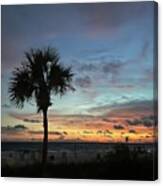 Sunset At The Palm Canvas Print