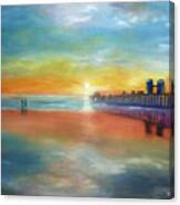 Sunset At The Pier Canvas Print