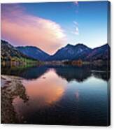 Sunset At The Schliersee Iii Canvas Print