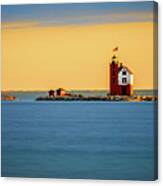 Sunset At The Straits Of Mackinac Canvas Print
