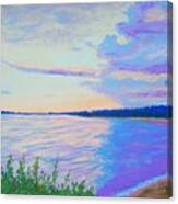 Sunset From My Deck At Secret Cove Canvas Print
