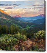 Sunset In The Crested Butte Mountains Canvas Print