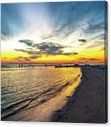 Sunset On Lido Beach 4 Canvas Print