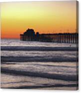 Sunset On Oceanside Beach Canvas Print