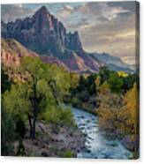 Sunset On The Watchman Canvas Print