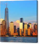 Sunset Over Downtown Manhattan With The Freedom Tower Nyc Canvas Print