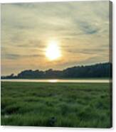 Sunset Over The Marsh Fields Canvas Print