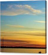 Sunset Over The Mississippi River Canvas Print
