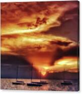 Sunset Over The Sound Canvas Print