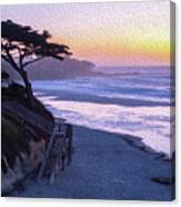 Sunset Painting At Carmel Beach Canvas Print