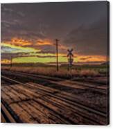 Sunset Road And Tracks Canvas Print