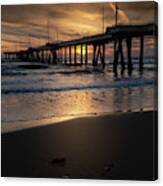 Sunset Santa Monica Pier Ca Canvas Print