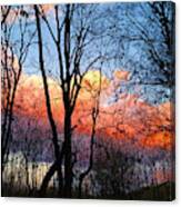 Sunset Through The Woods Canvas Print