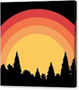 Sunset Trees Silhouette Canvas Print
