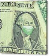 Surgical Mask On George Washington One American Dollar Canvas Print