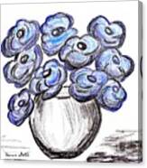 Sweet Blue Poppies Canvas Print