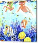 Swimming With The Fish Canvas Print
