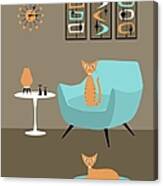 Tabby Cats In Blue And Orange Canvas Print