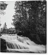 Tahquamenon Falls Lower Black And White Canvas Print