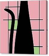 Tall Mondrian Cat On Pink Canvas Print