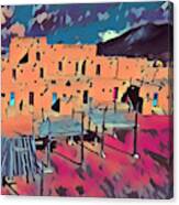 Taos Pueblo Sunset #1 Canvas Print
