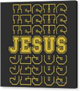 Team Jesus Word Art Gold Canvas Print