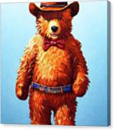 Teddy Bear Cowboy Canvas Print