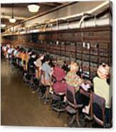 Telephone Switchboard Operators 1930s Colorized 20210408 Canvas Print