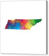 Tennessee Watercolor Map #07 Canvas Print