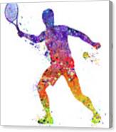 Tennis Boy Player Forehand Watercolor Sport Gift Canvas Print