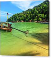 Thai Traditional Long Tail Diesel Boat Canvas Print