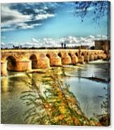 The 1000 Year Old Roman Bridge Over The Guadalquivir River, Cordoba City, Cordoba Province Canvas Print