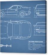 The 944 Blueprint Canvas Print