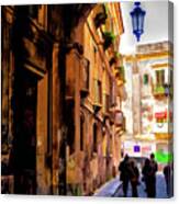 The Alley From Teatro Bellini, Catania, Sicily. Canvas Print